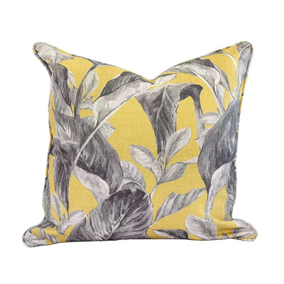 Scatter Cushion Cover - Yellow Colocasia 60x60