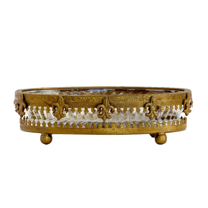 Soap Dish - French Fleur Brass - Pewter