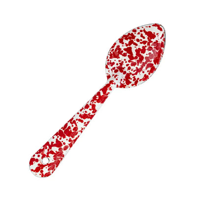 Spoon - Enamel White & Red 20cm - Enamel