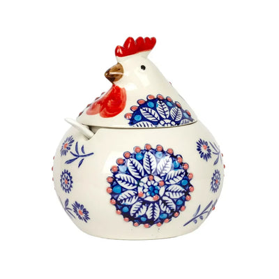 Sugar Pot - Colourful Ceramic Chicken - Ceramic