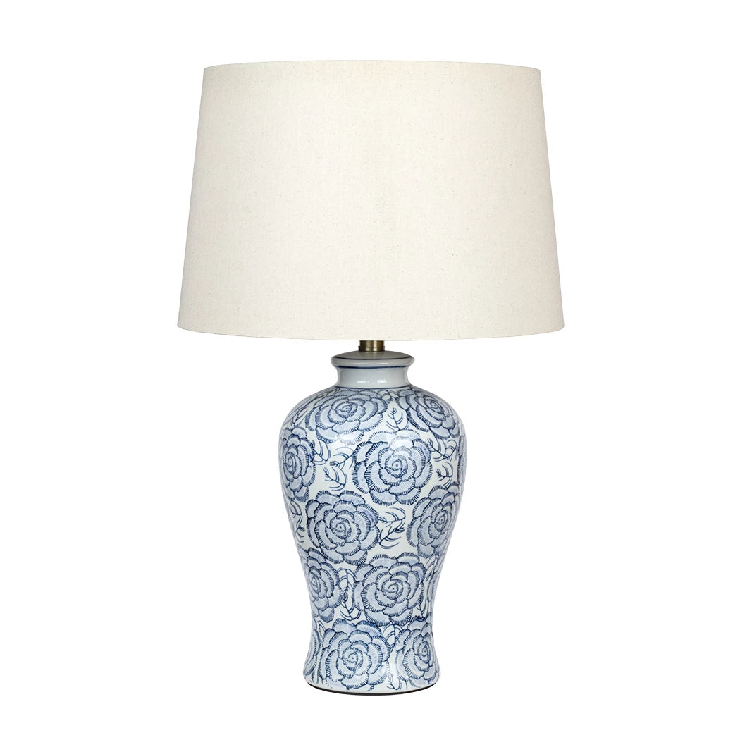 Table Lamp - Blue &amp; White Floral 61cm