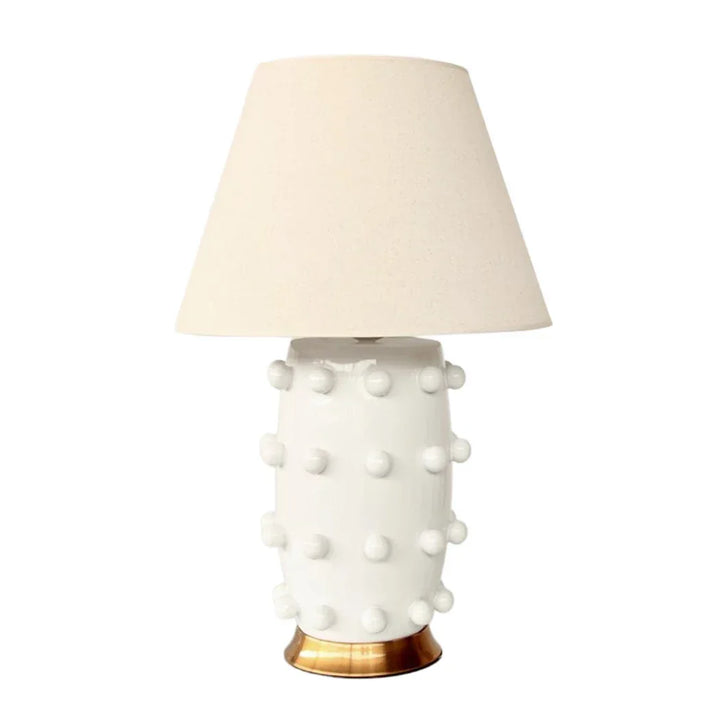 Table Lamp - Bobbles White &amp; Brass - Lamp