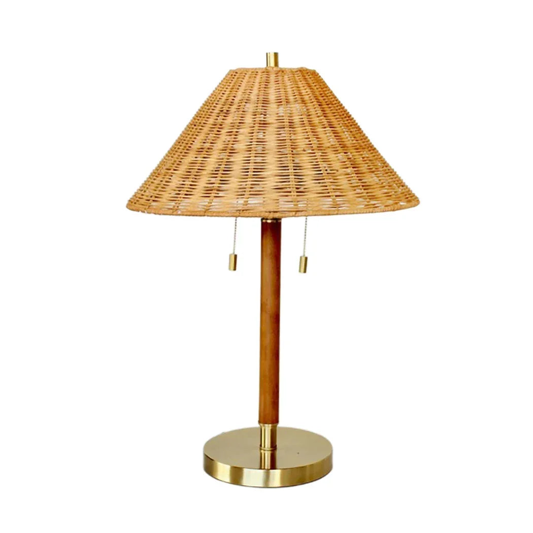 Table Lamp - Brass &amp; Cane 60cm - Lamp