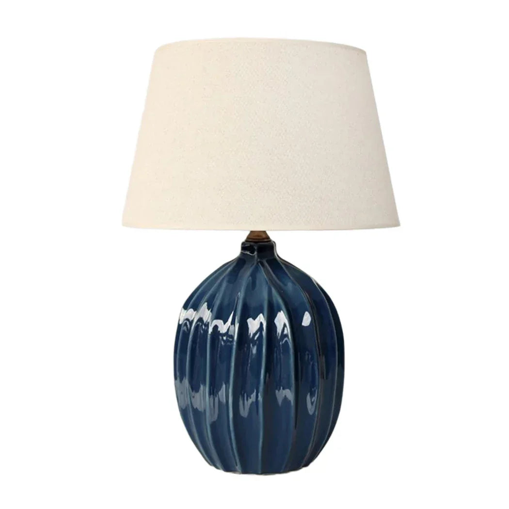 Table Lamp - Embossed Lines Blue - Lamp