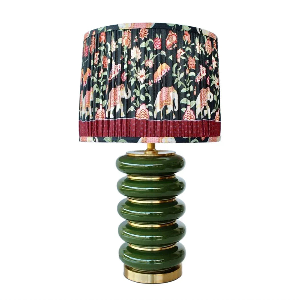 Table Lamp - Green & Brass Layered 62cm - Lamp