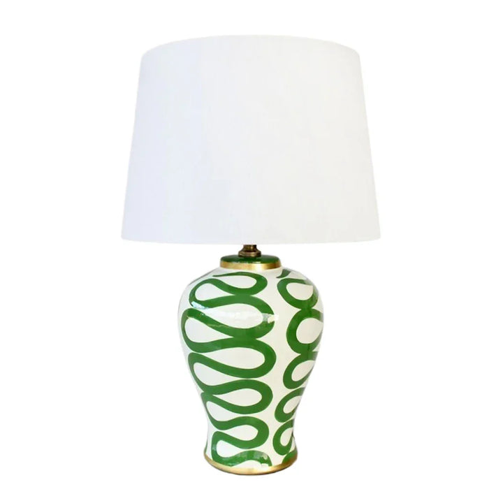 Table Lamp - Green Doodle 64cm - Lamp