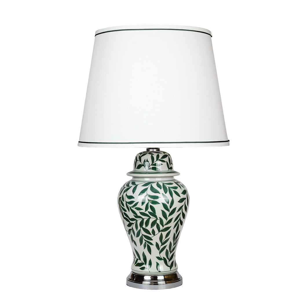 Table Lamp - Green Leaves 70cm - Ceramic
