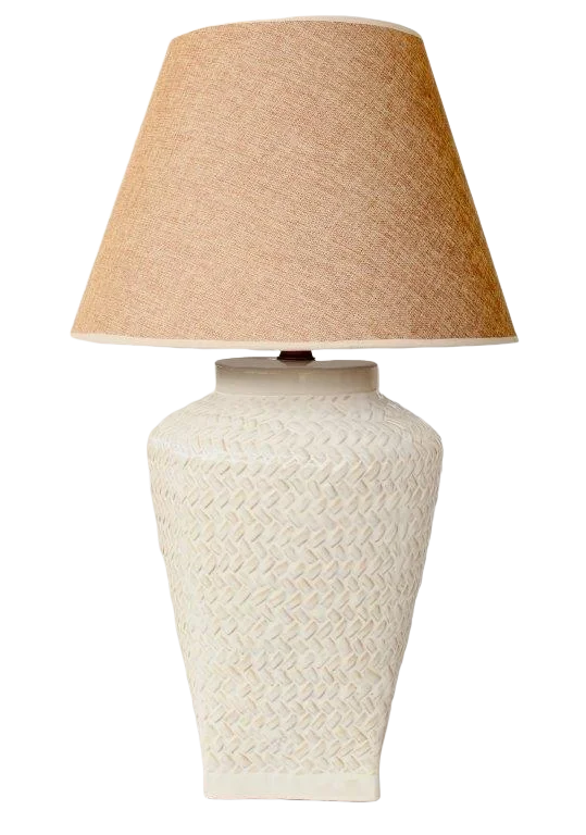 Table Lamp - Off White Woven - Lamp