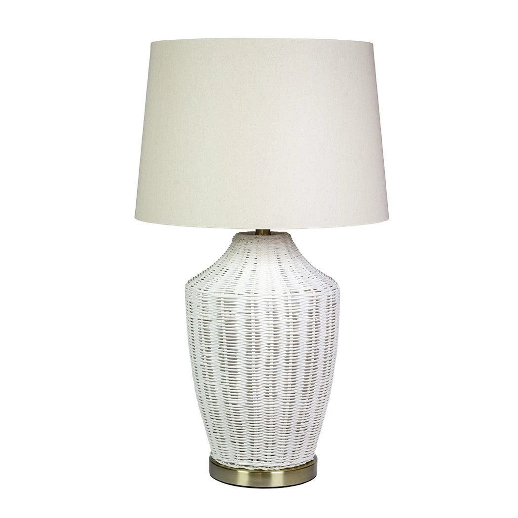 Table Lamp - Woven Cane White 70cm