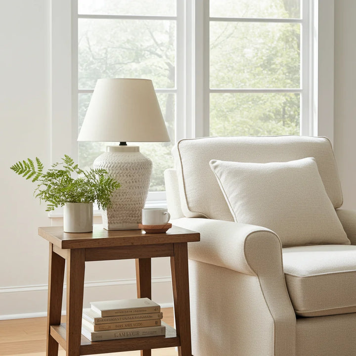 Table Lamp - Woven White - Lamp