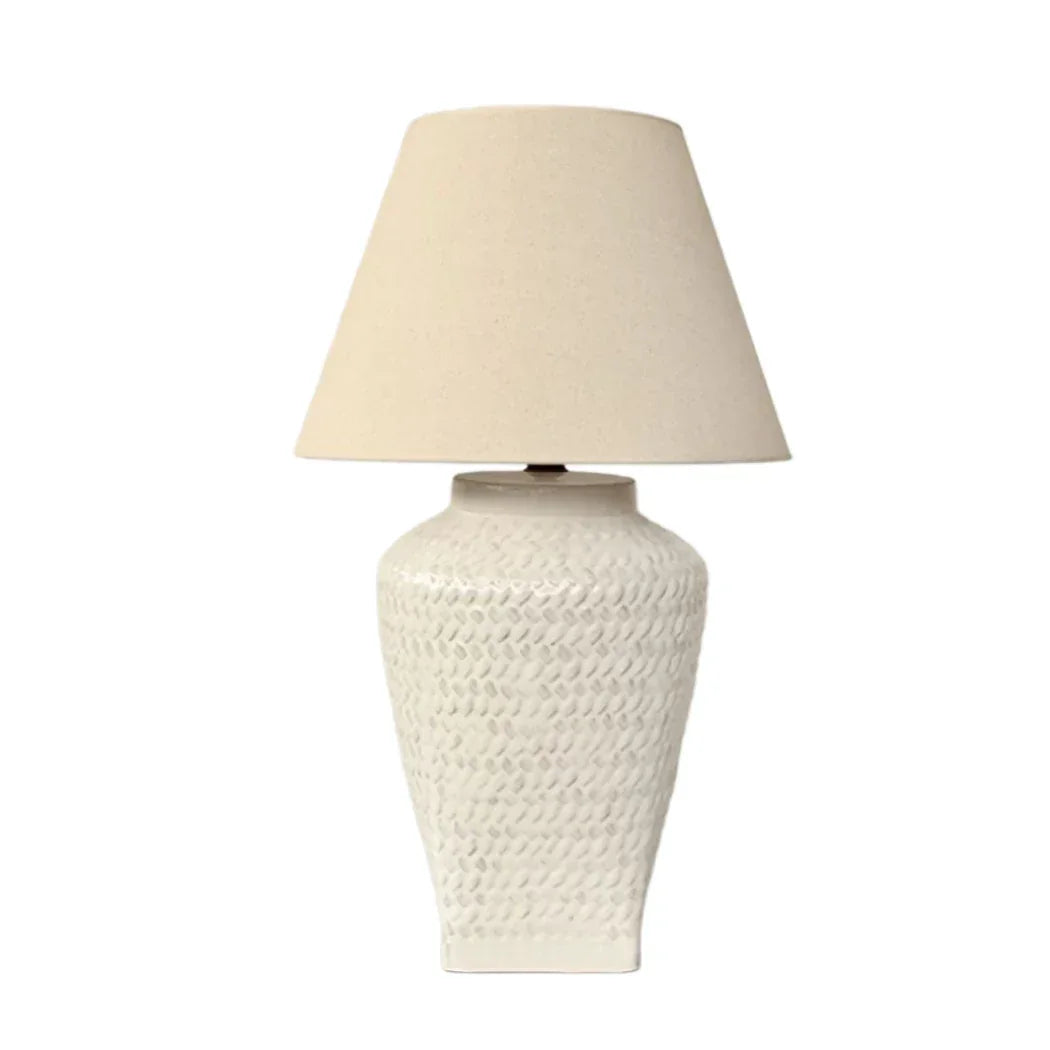 Table Lamp - Woven White - Lamp