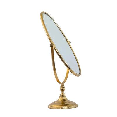 Table Mirror - Brass Oval Swivel - Pewter