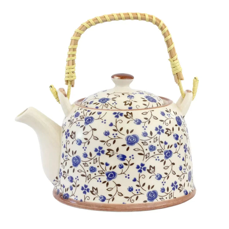 Teapot - Blue Roses & Vines - Kitchen