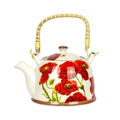Teapot - Red Flowers - Kitchen