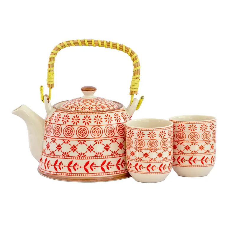 Teapot - Red Patterned - Kitchen