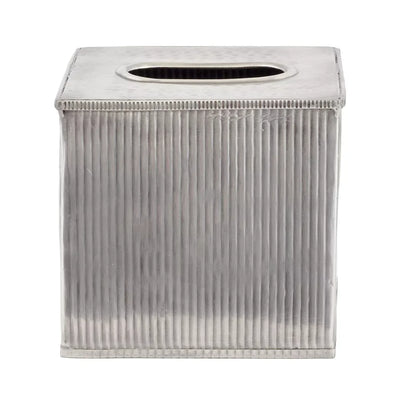 Tissue Box - Silver Lines Square - Pewter