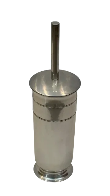 Toilet Brush - Beaded Silver - Metal