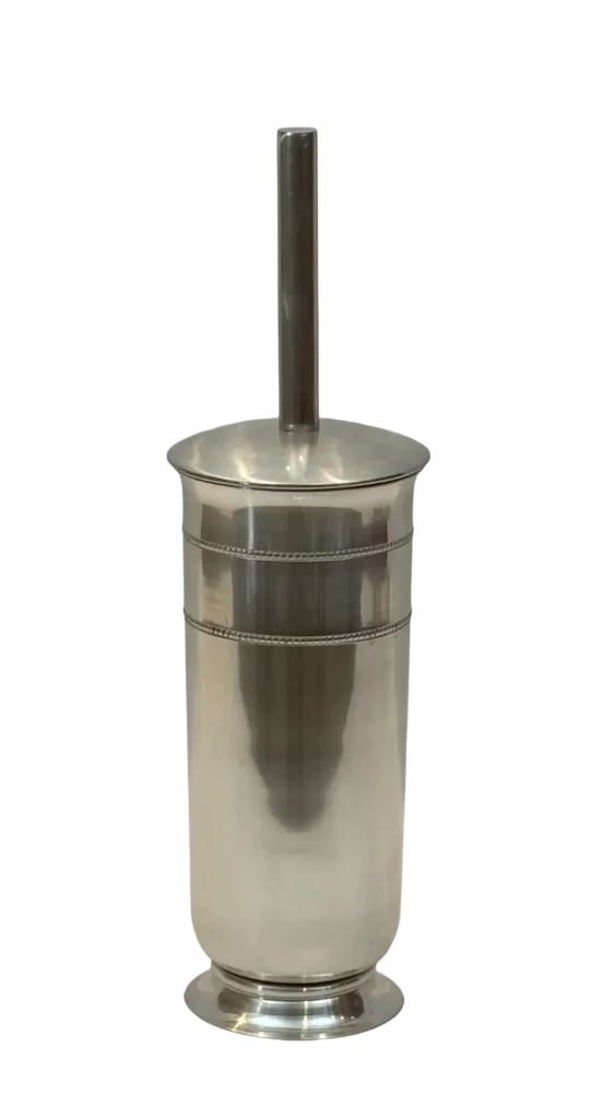 Toilet Brush - Beaded Silver - Metal