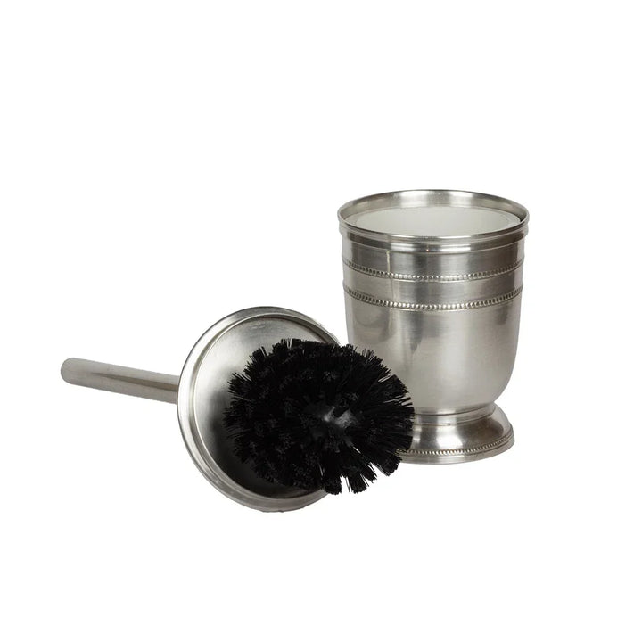 Toilet Brush - Beaded Silver Short - Metal