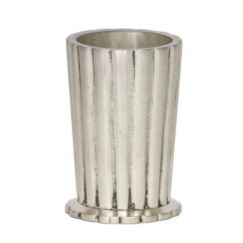 Toothpick Holder - Embossed Lines - Pewter