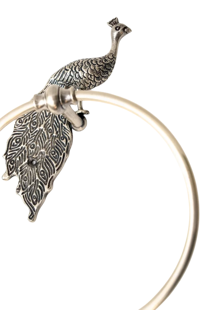Towel Ring - Peacock Silver - Pewter