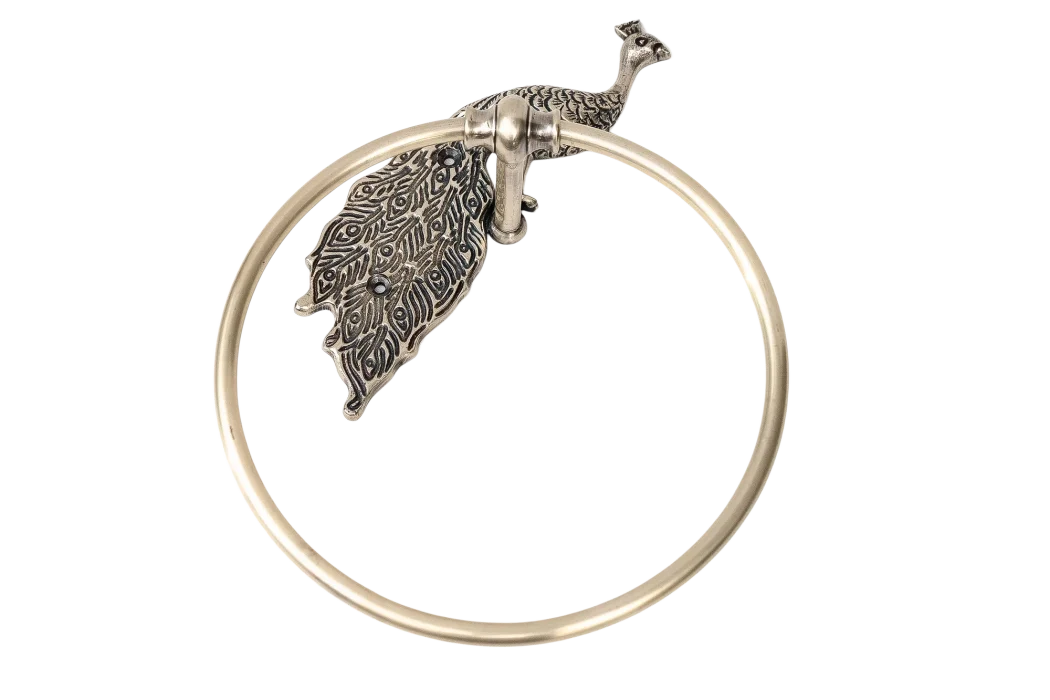 Towel Ring - Peacock Silver - Pewter