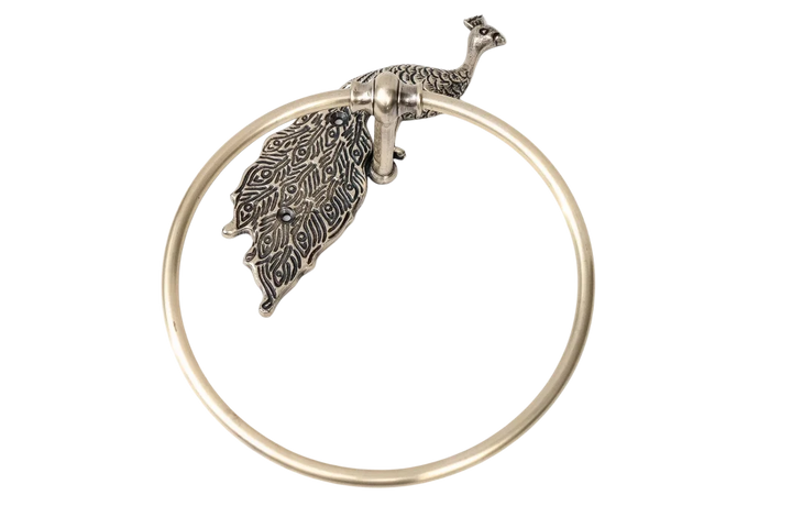 Towel Ring - Peacock Silver - Pewter