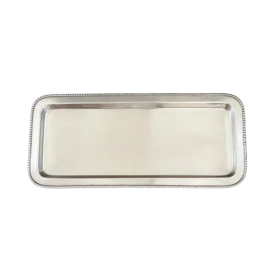 Tray - Beaded Rectangular Medium - Pewter