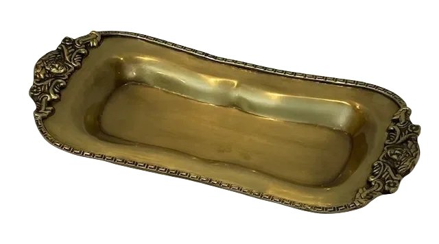 Tray - Brass Boat Greek - Pewter