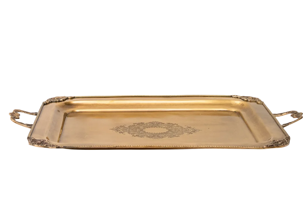 Tray - Brass Handled French Large - Pewter