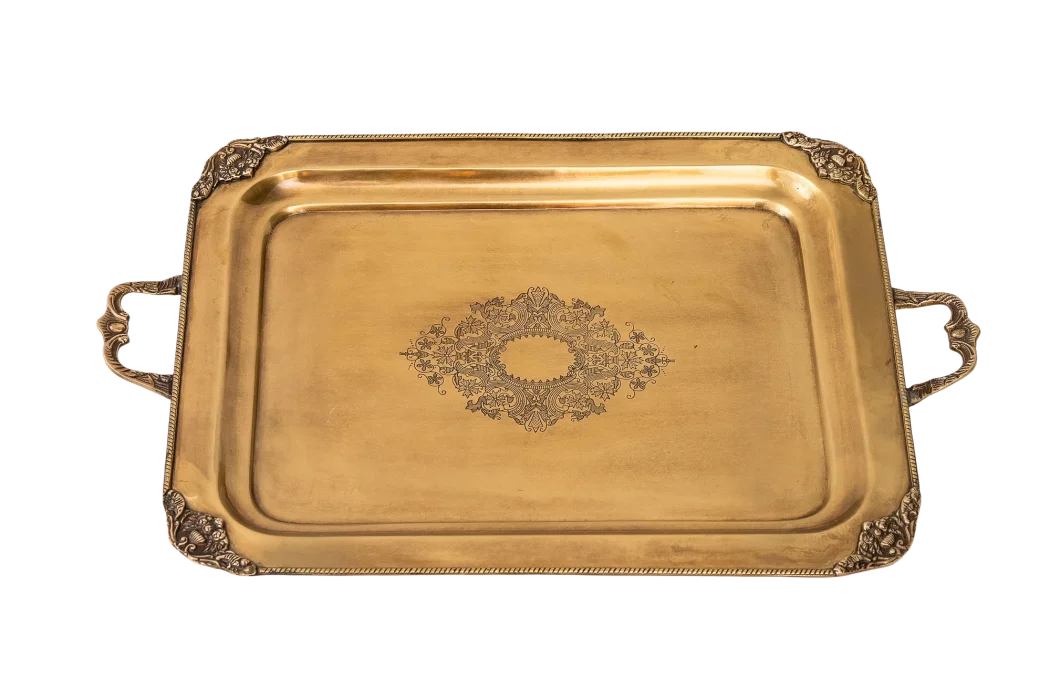 Tray - Brass Handled French Large - Pewter