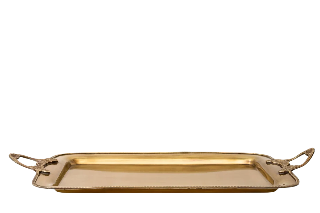 Tray - Brass Handled Large - Pewter
