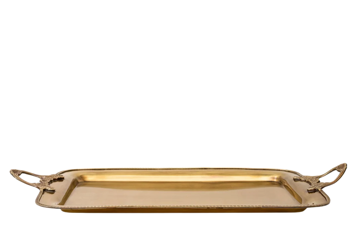 Tray - Brass Handled Large - Pewter