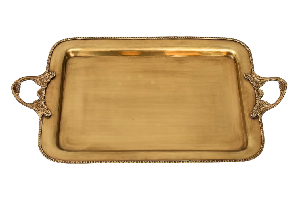 Tray - Brass Handled Large - Pewter