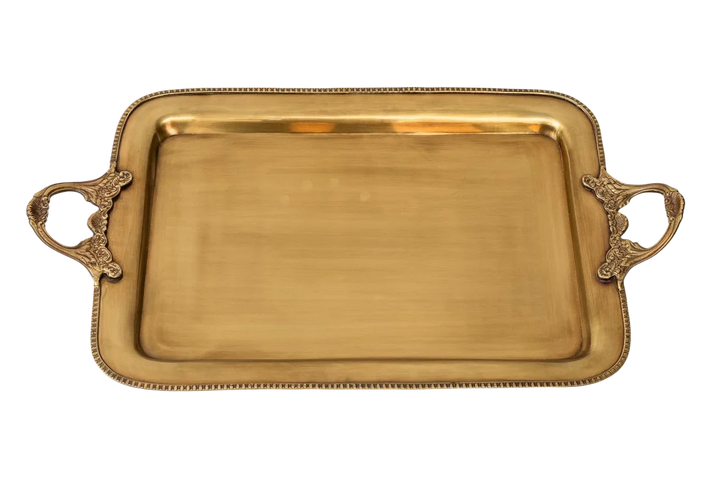 Tray - Brass Handled Large - Pewter