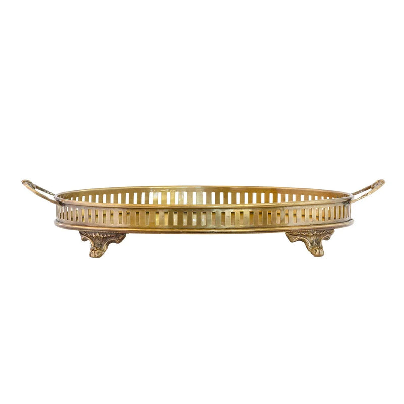 Tray - Brass Handled - Pewter