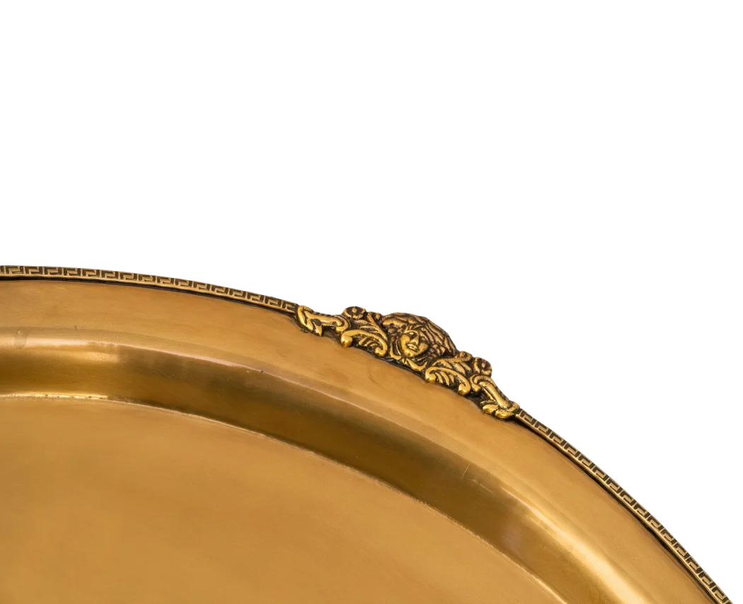 Tray - Brass Oval Greek 54cm - Pewter
