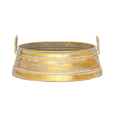 Tray - Round Handled Gold 25cm - Pewter