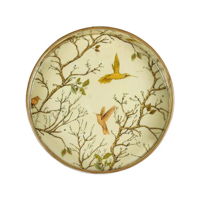 Tray Round - Hummingbirds Wood Medium - Wood
