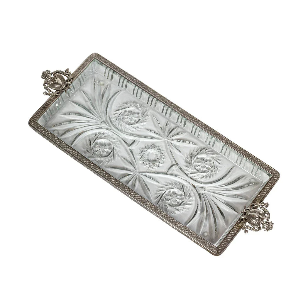 Tray - Silver Cut Glass Royalty - Pewter