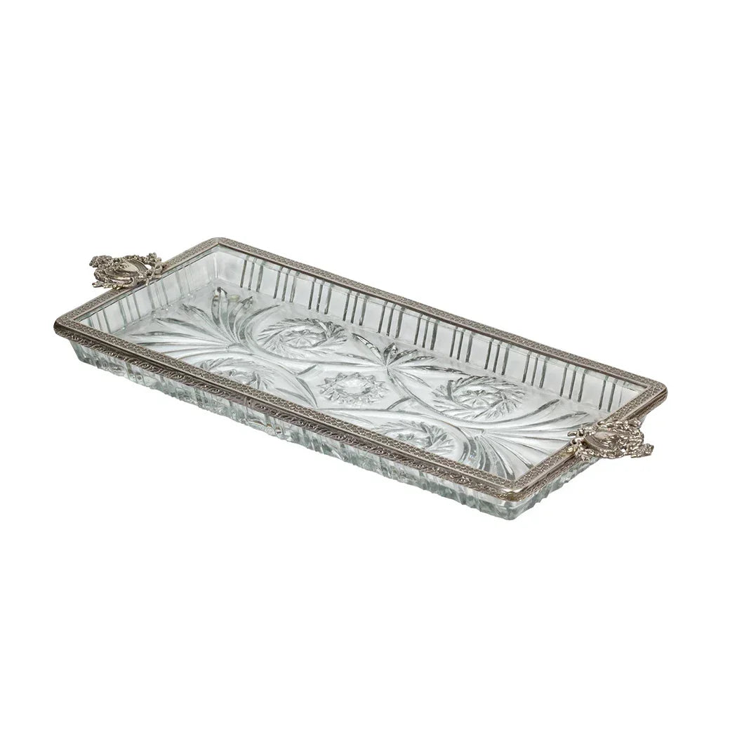 Tray - Silver Cut Glass Royalty - Pewter