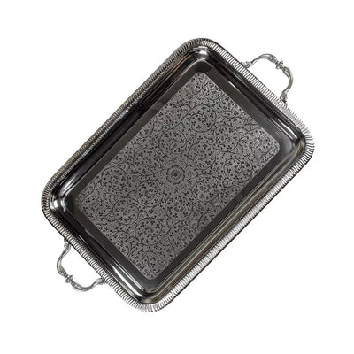 Tray - Silver Floral XL - Pewter