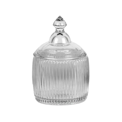 Trinket Box - Glass Lines 14.5cm - Glass / Crystal