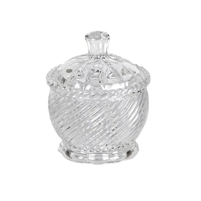 Trinket Box - Glass Swirl 10cm - Glass / Crystal