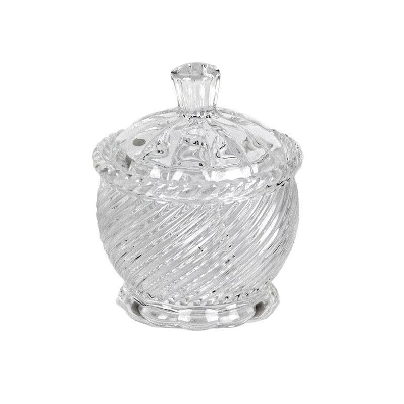 Trinket Box - Glass Swirl 10cm - Glass / Crystal