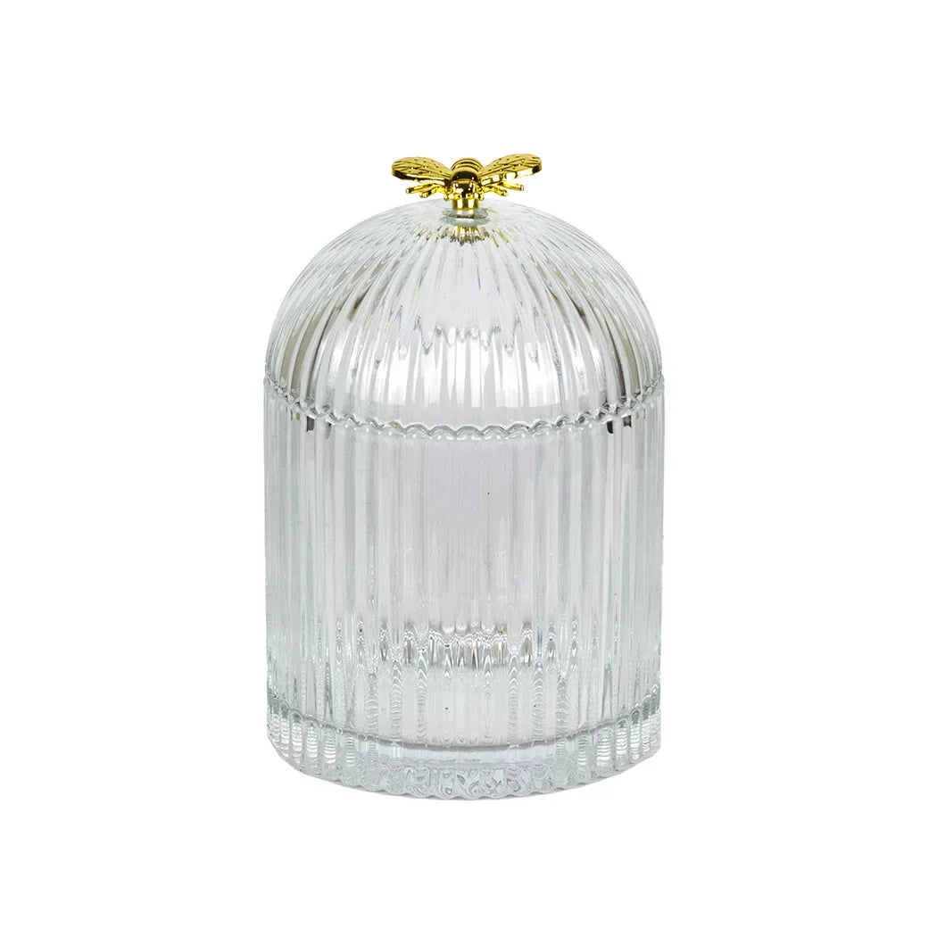 Trinket Box - Golden Bee 15cm - Glass / Crystal