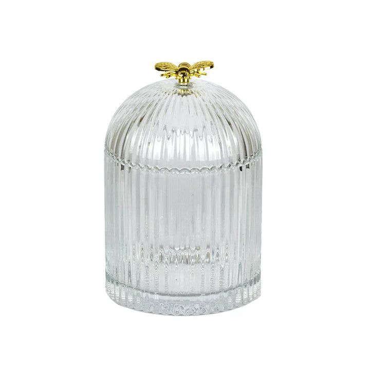 Trinket Box - Golden Bee 15cm - Glass / Crystal