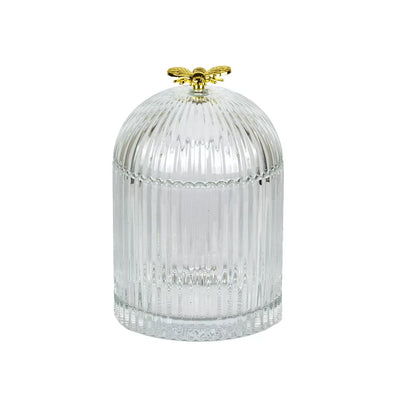 Trinket Box - Golden Bee 15cm - Glass / Crystal