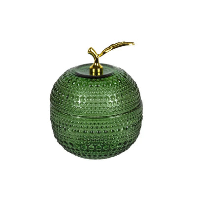 Trinket Box - Green Apple 10cm - Glass / Crystal
