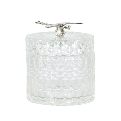 Trinket Box - Silver Dragonfly - Glass / Crystal